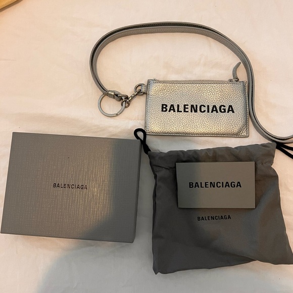 Balenciaga Silver Pouch with Strap and Full Inclusion - Picture 1 of 6